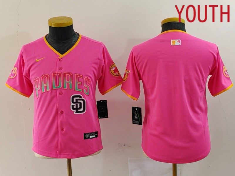 Youth San Diego Padres Blank Pink Joint Name 2024 Nike MLB Jersey style 7